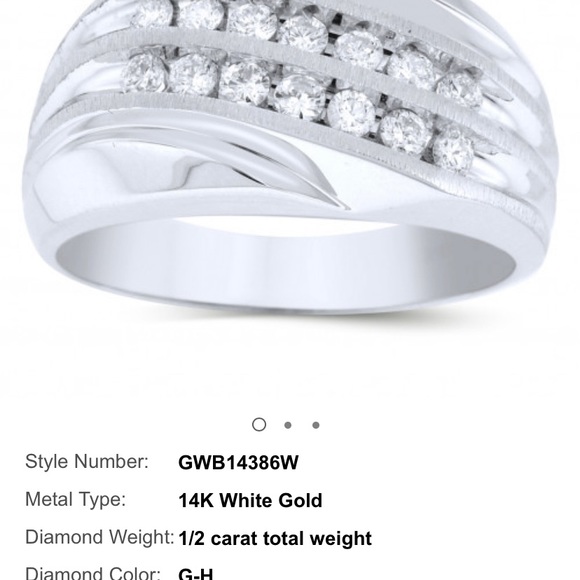 Mens Ring 14k White Gold Sz 11 - Picture 4 of 4